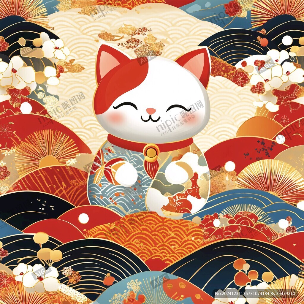 招財(cái)貓底紋
