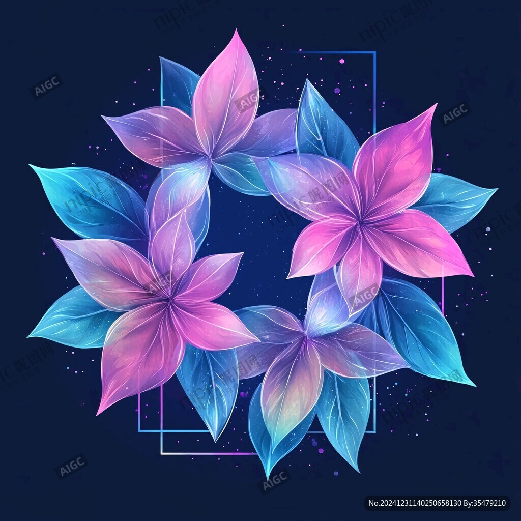 漸變風花朵