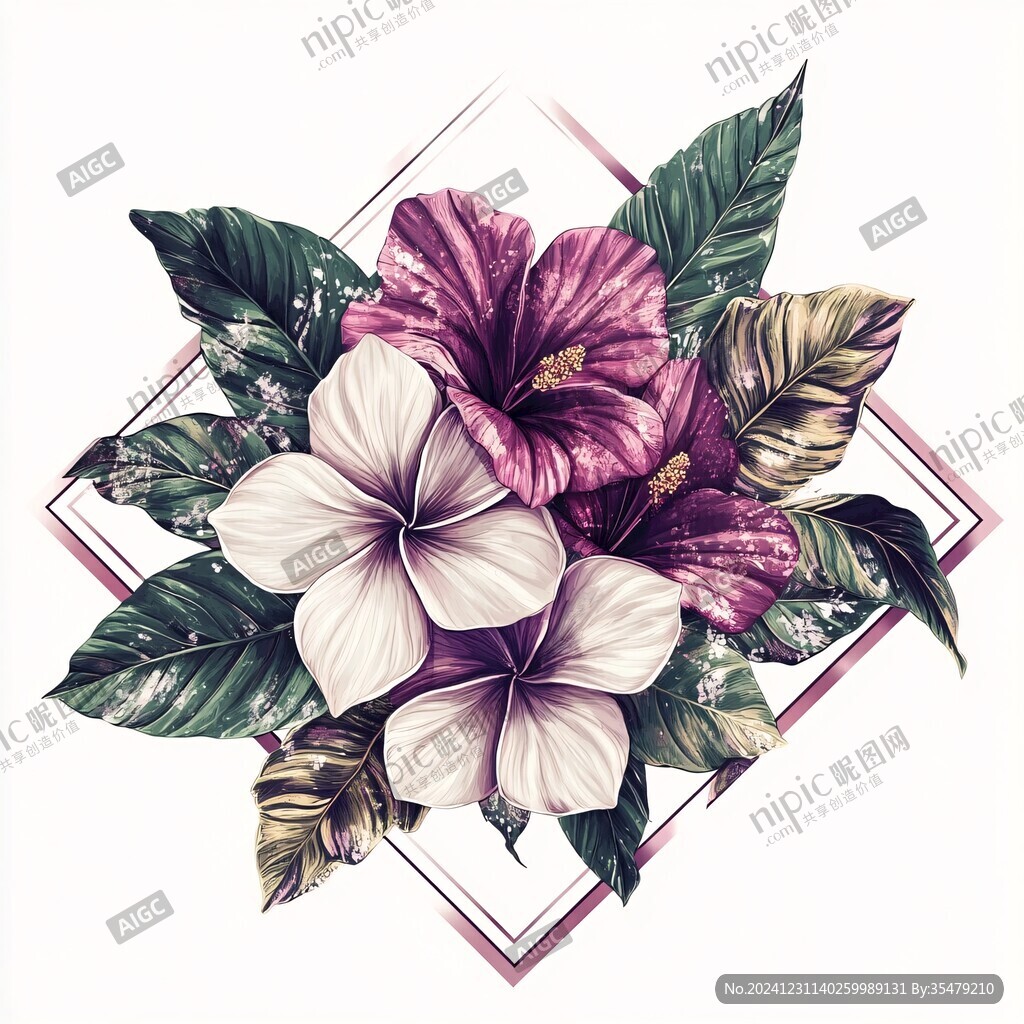彩色怪獸花朵設(shè)計素材