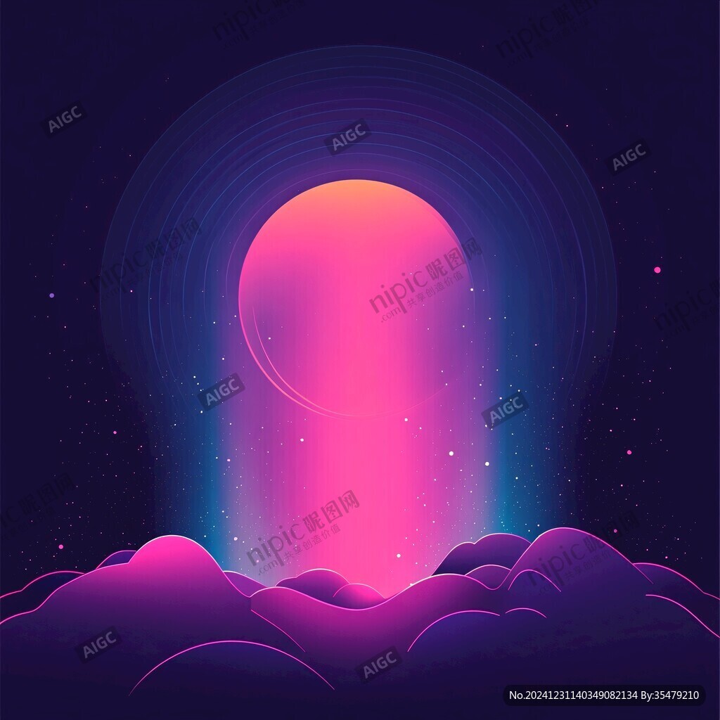 漸變風插畫