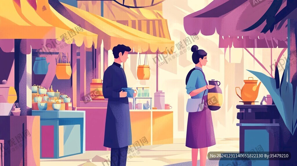 街頭茶攤場景