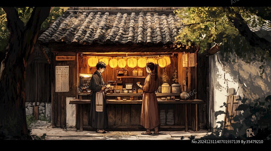 腌鹵店插畫