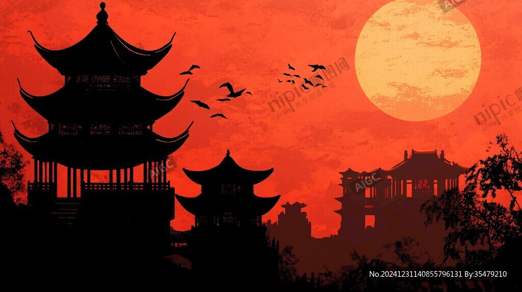 黃昏樓閣剪影
