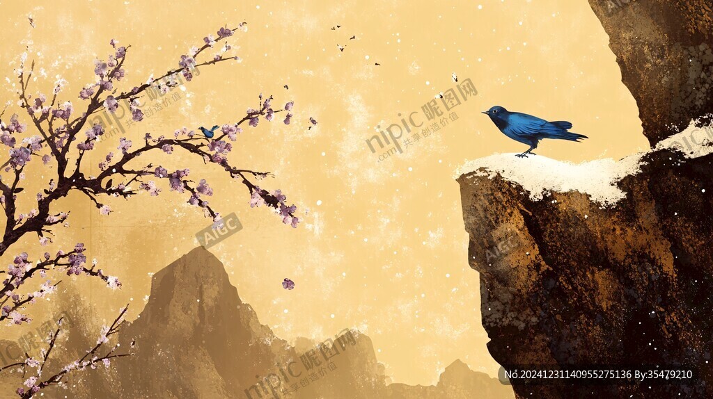 喜上眉梢禪意插畫