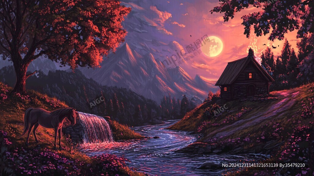 夢幻夜晚立體畫