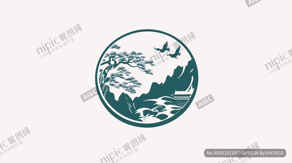圓形山水logo