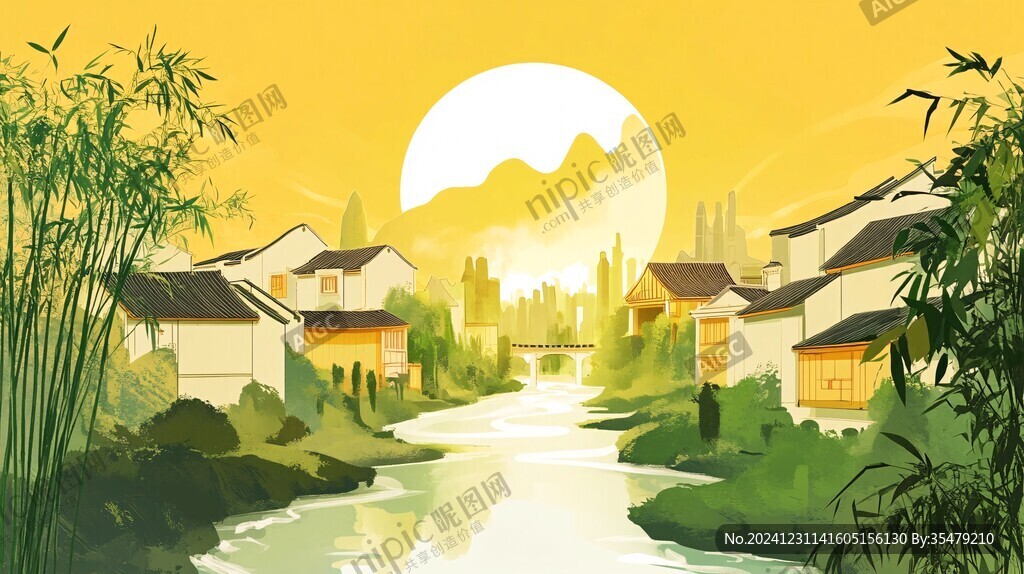 融水縣風(fēng)光插畫(huà)