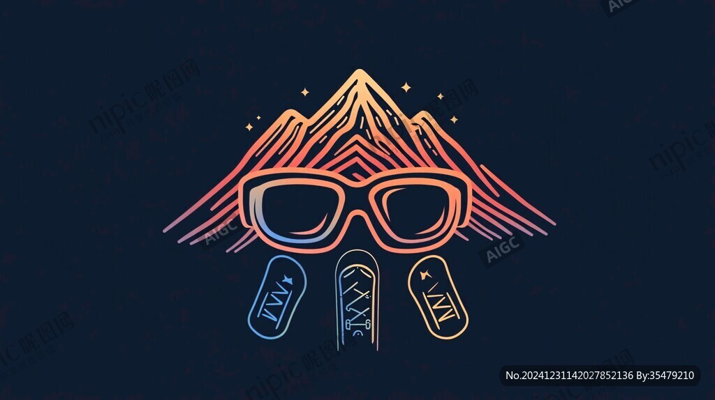 山脈插畫logo