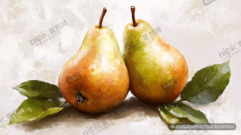 水果梨插畫