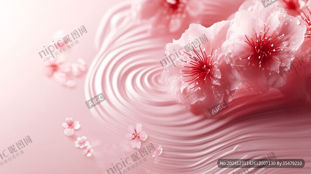 唯美花瓣創意桃花