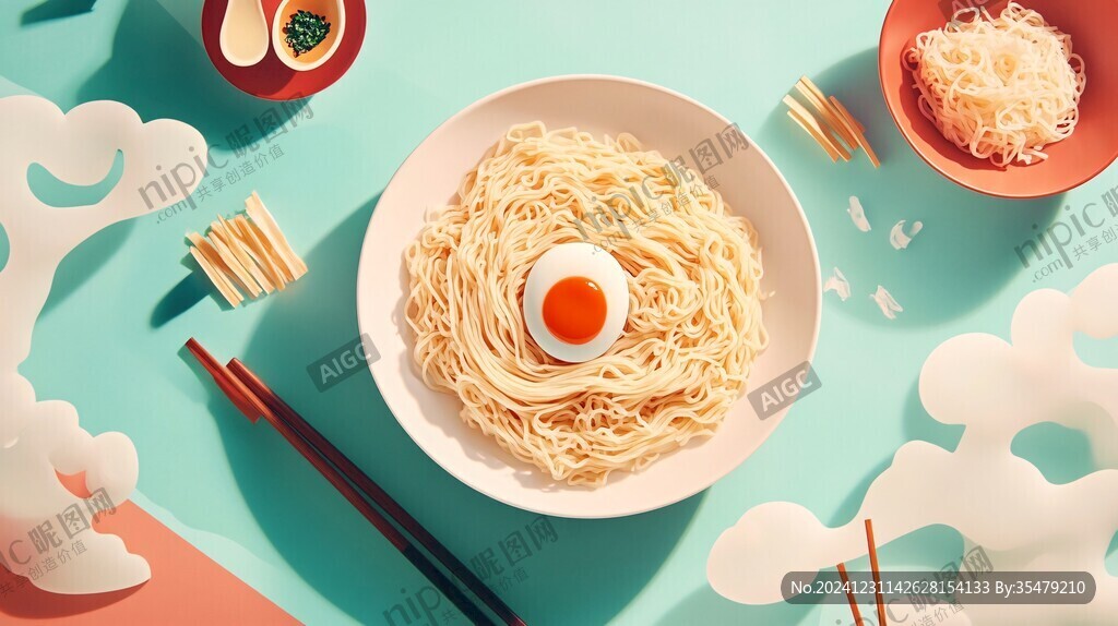 面條包裝插畫