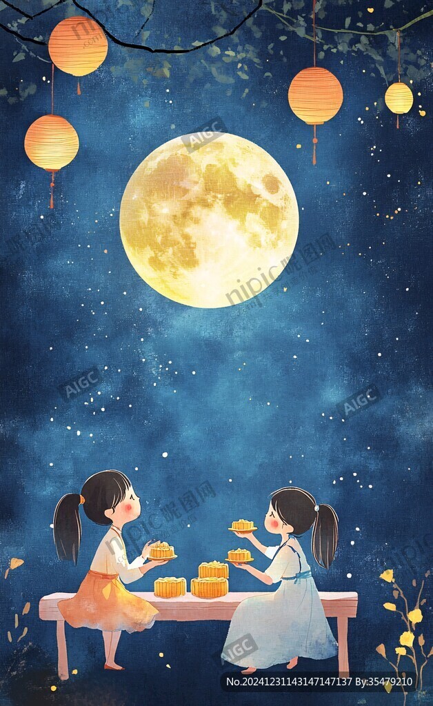 中秋兒童插畫