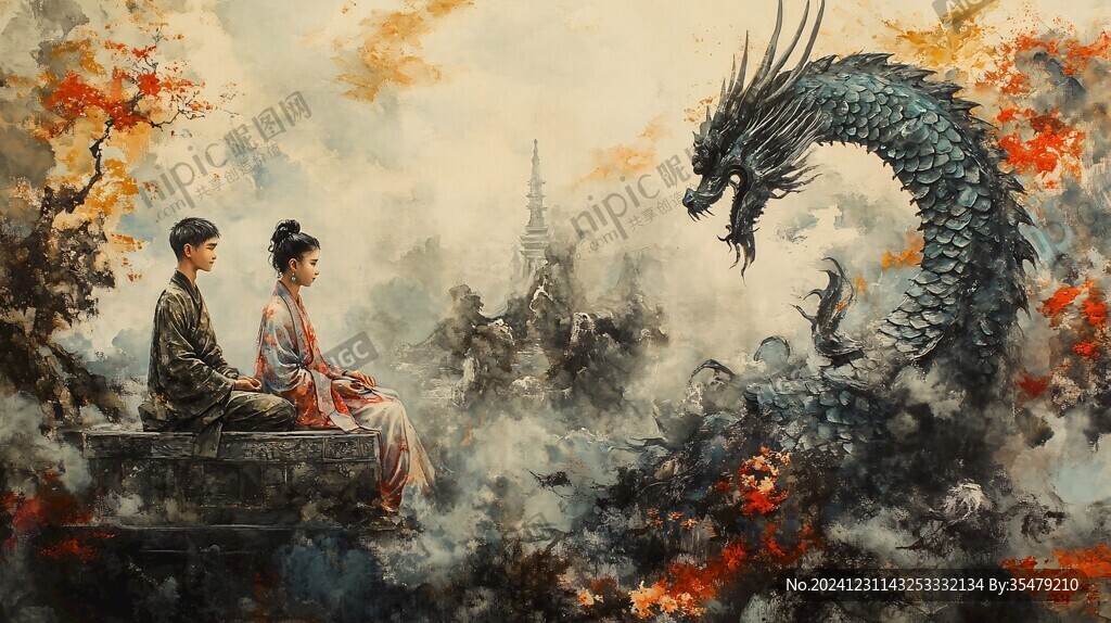 龍年橫版插畫