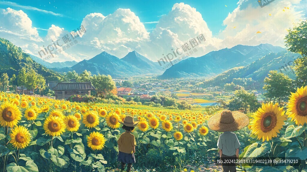 唯美花田場景