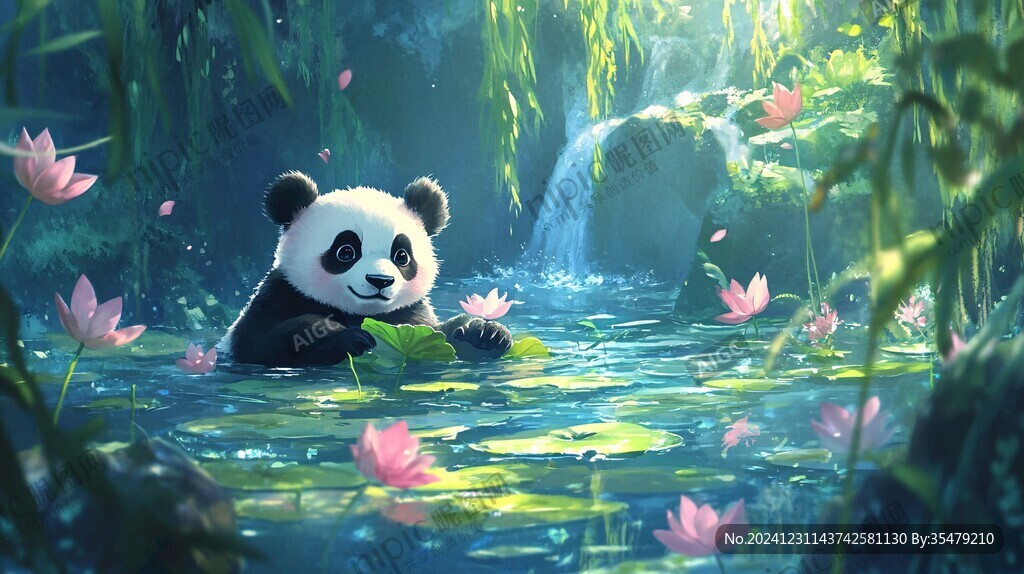 寫實熊貓插畫