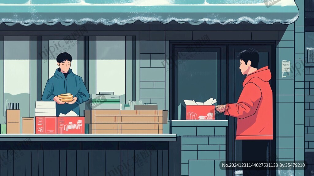 買(mǎi)年貨插畫(huà)