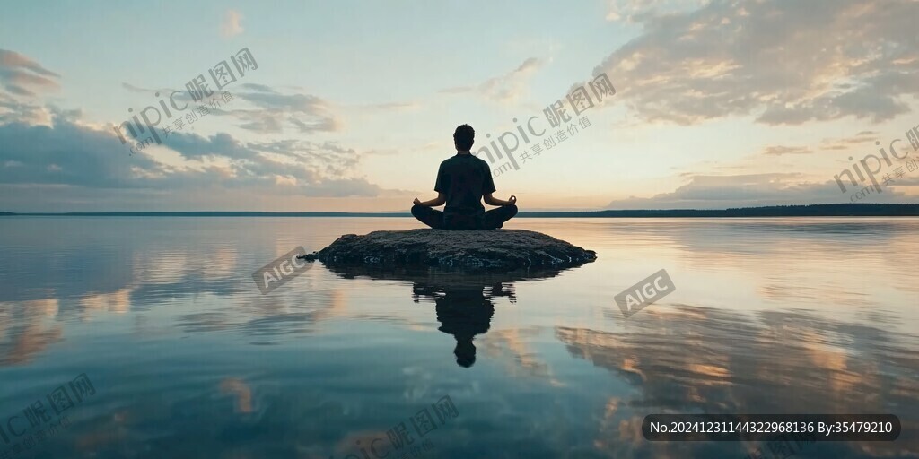 水邊沉思的人