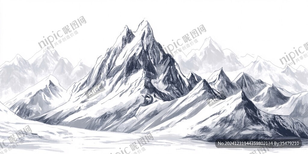 雪山插畫