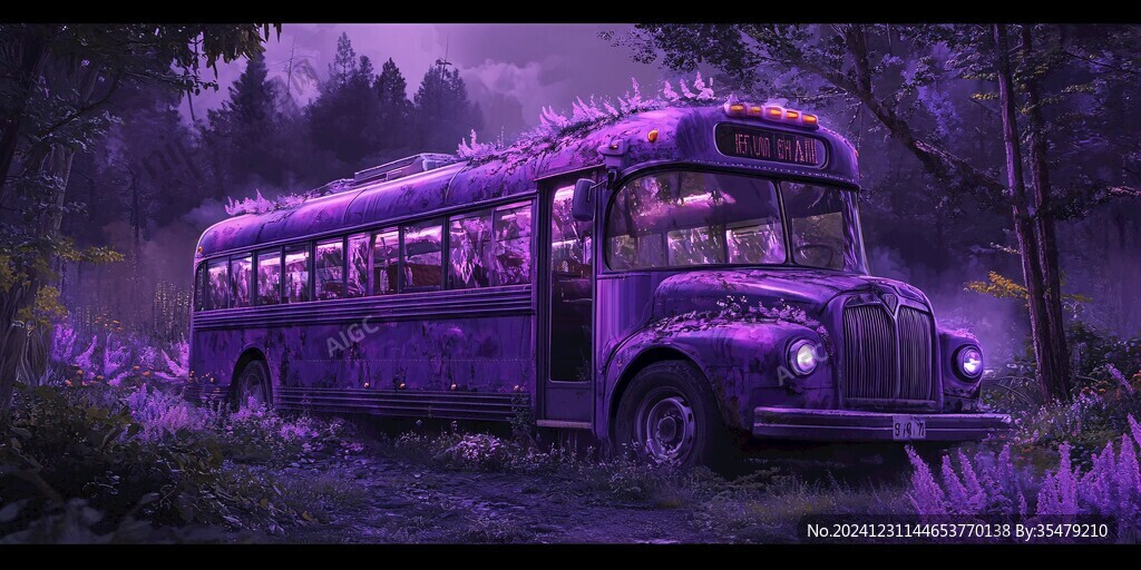 紫羅蘭色大巴車