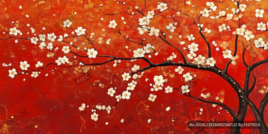 梅花大型高清壁畫(huà)