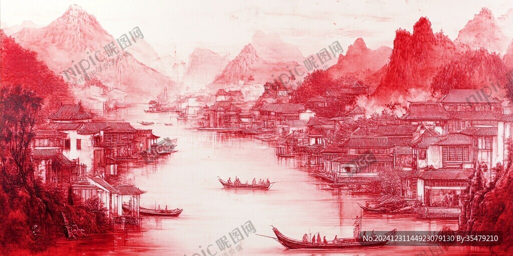 日出江南畫芯