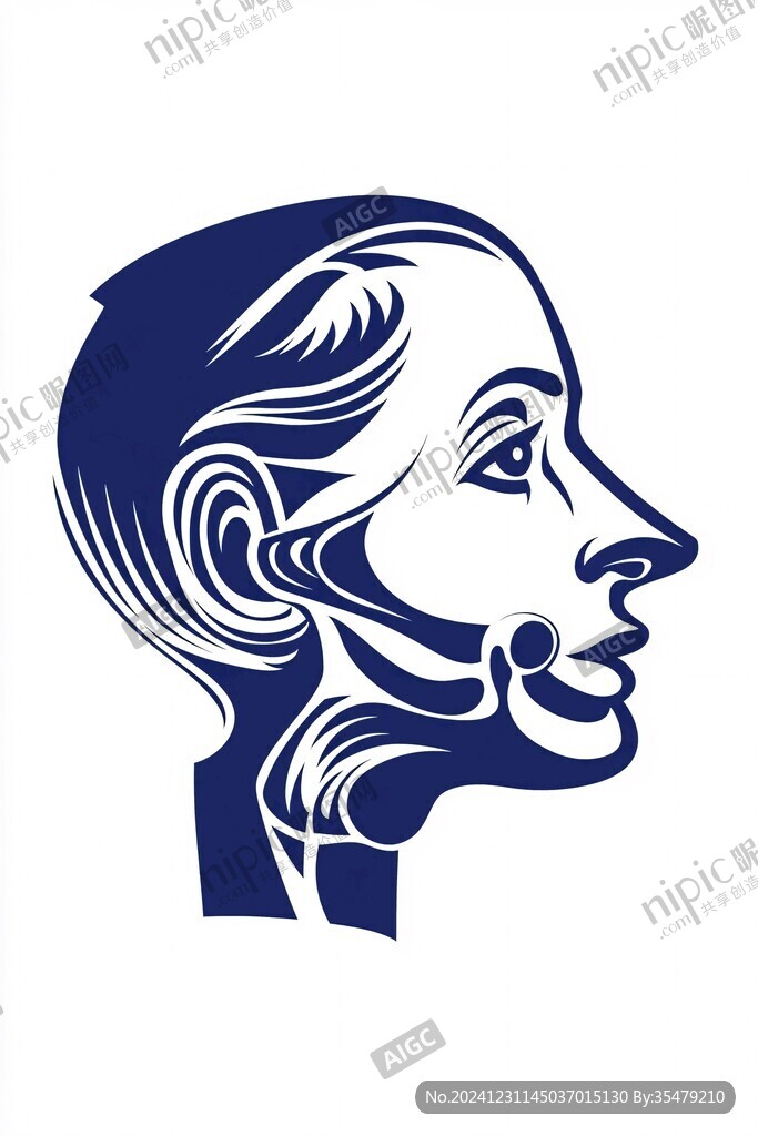 女性側臉logo