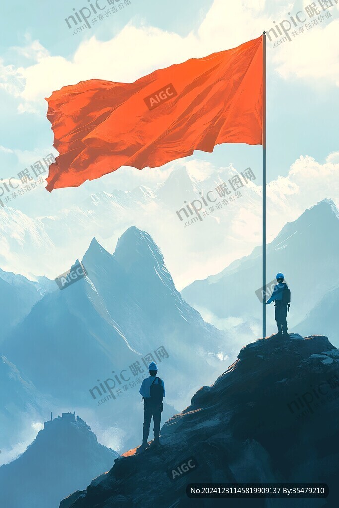 登頂成功拼搏進取征程