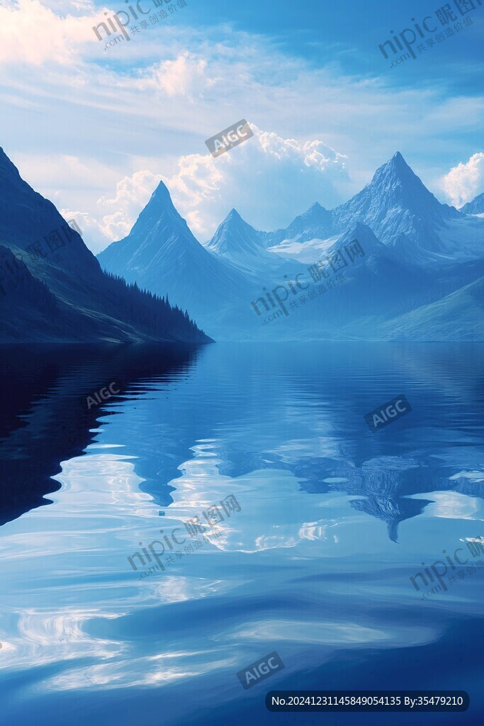 藍調(diào)山水風景