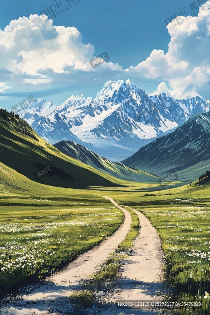 山脈天路遠(yuǎn)山道路