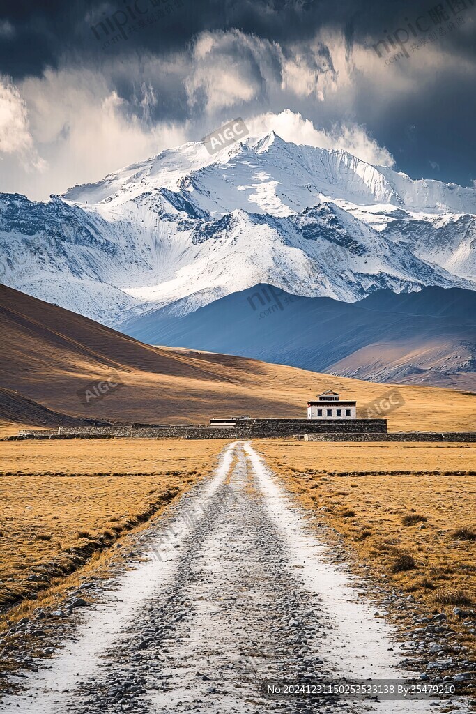 通往崗什卡雪峰的路