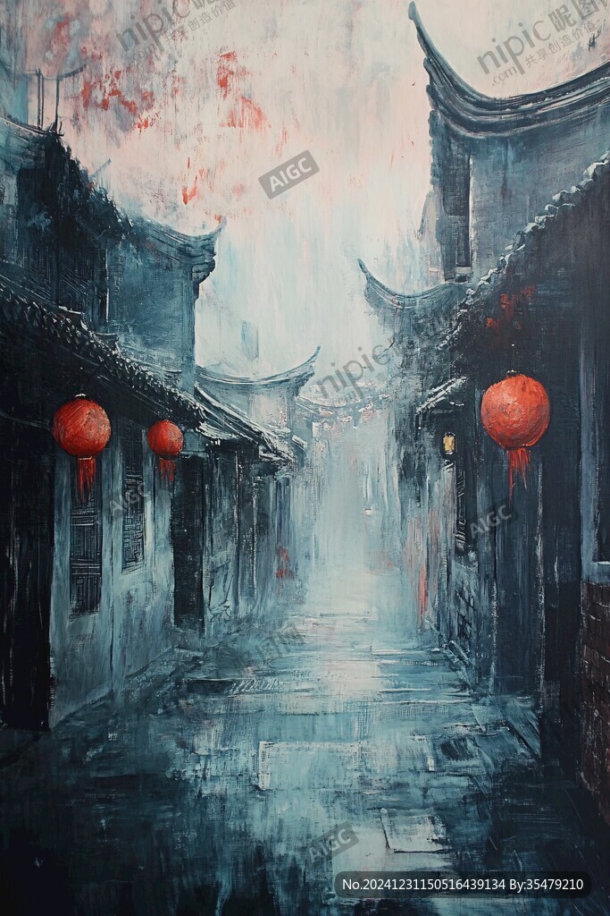 雨巷插畫