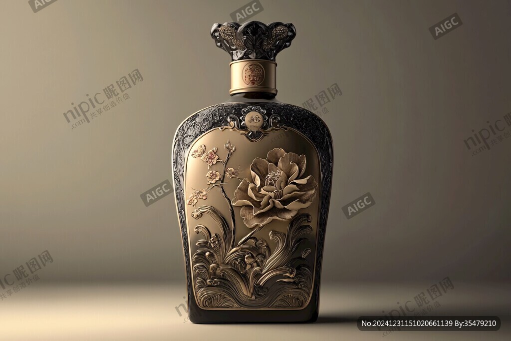 黑底描金瓶