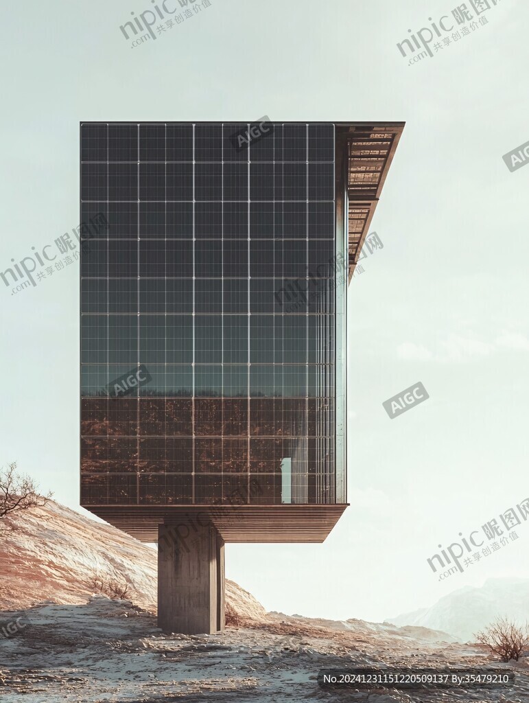 3d玻璃金屬材質建筑