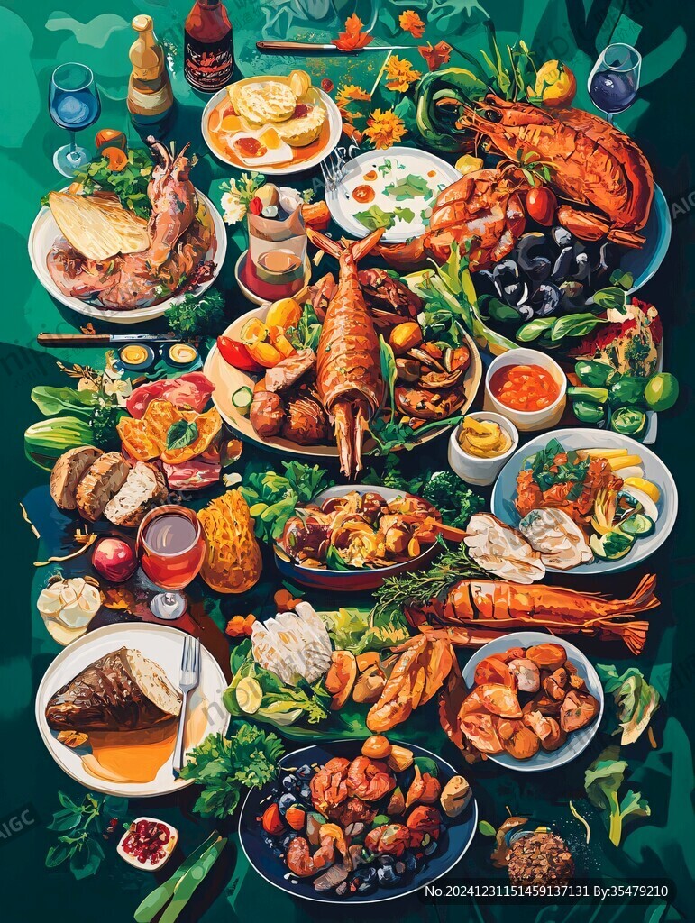鹵水拼盤插畫
