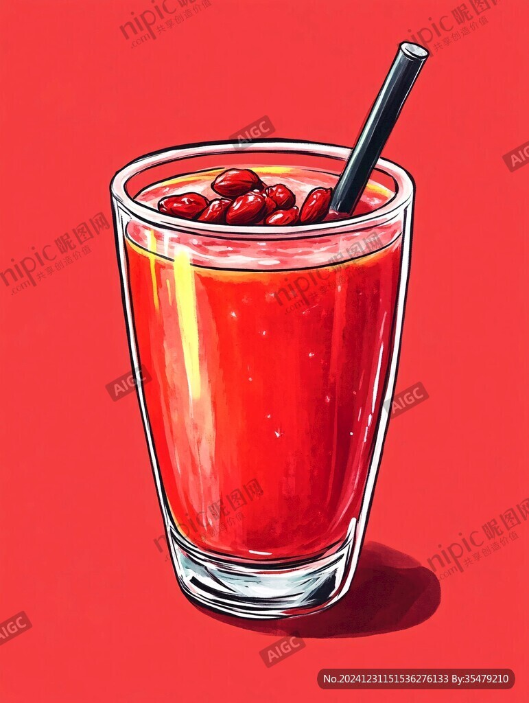紅棗茶插畫