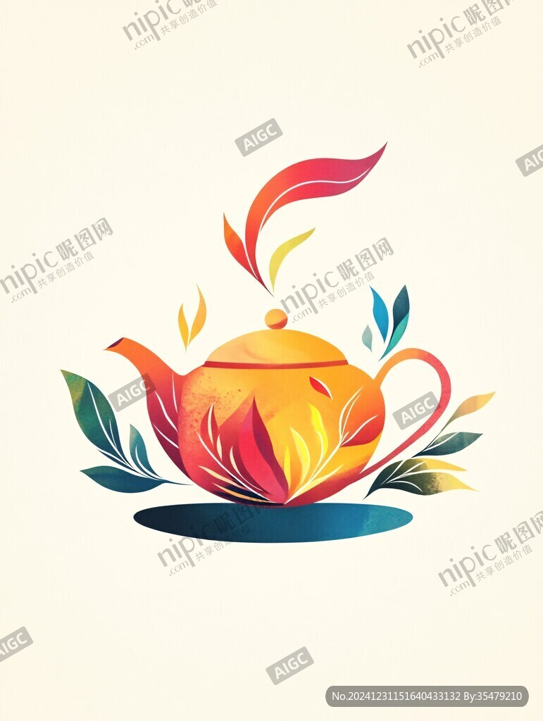 創(chuàng)意茶葉插圖