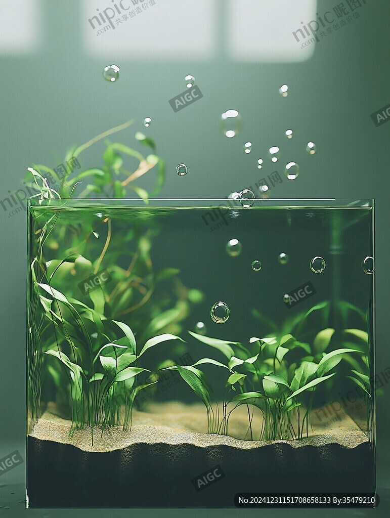 清澈草缸