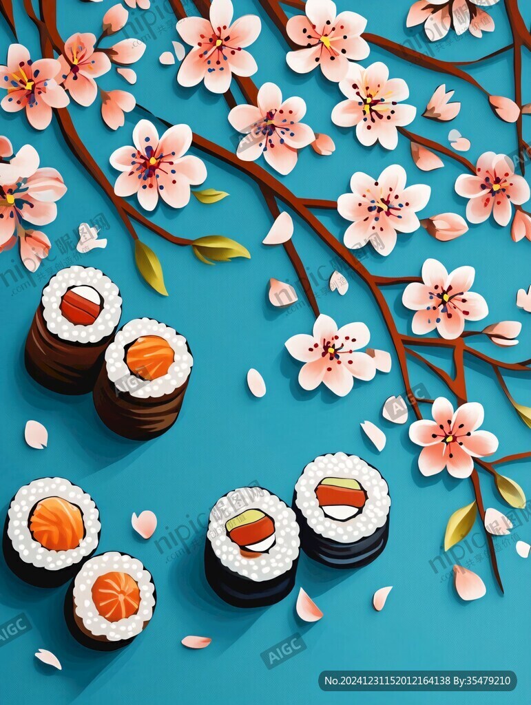 日本料理壁畫裝飾圖