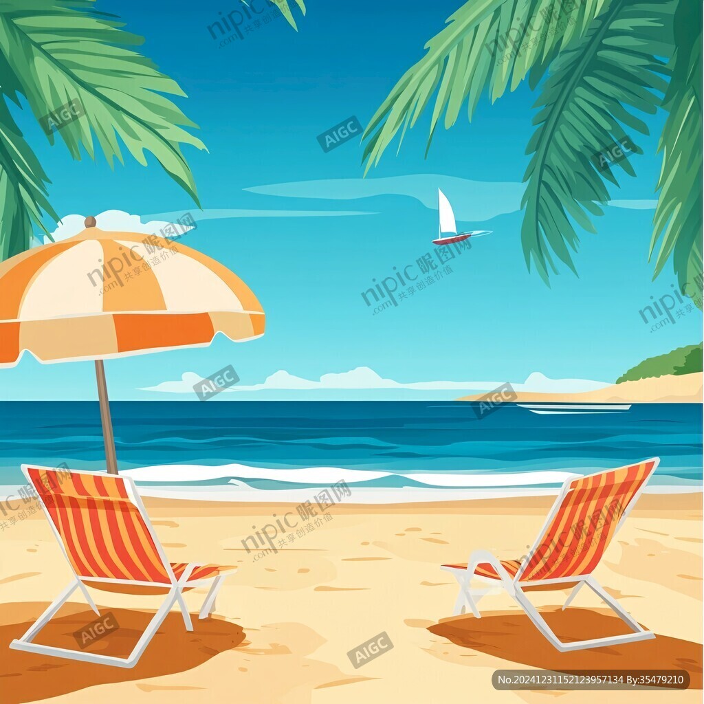 夏日海灘海邊風光