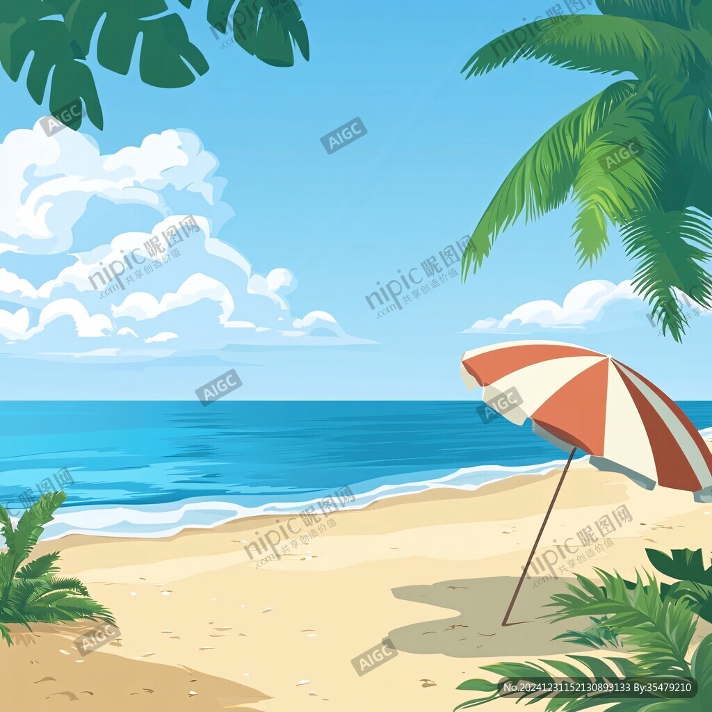夏日海灘海邊風(fēng)光