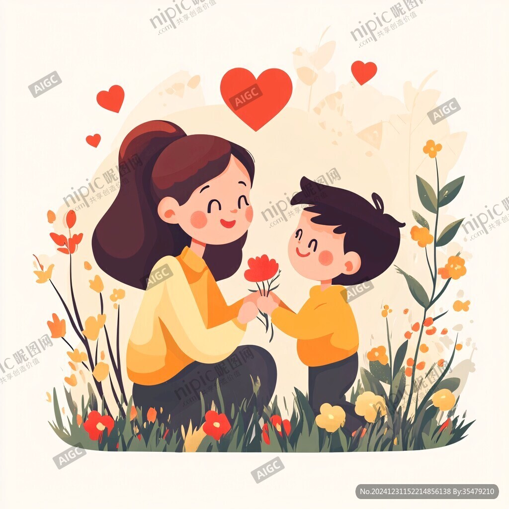 母親節(jié)節(jié)日元素插畫