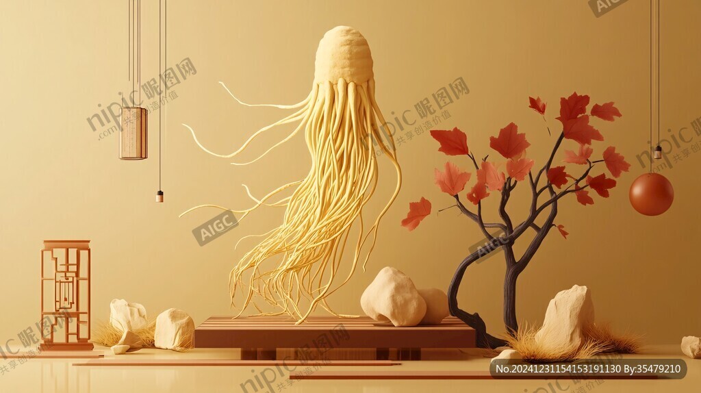 手工掛面插畫