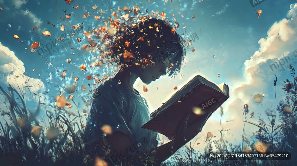 陽光下看書
