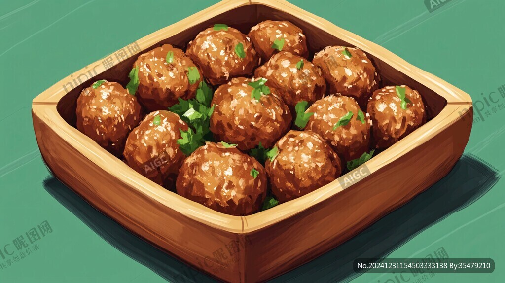 牛肉丸插畫