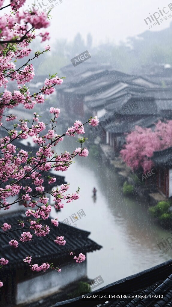 古鎮(zhèn)春雨