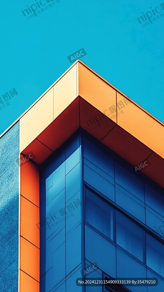 青橙色圍墻建筑