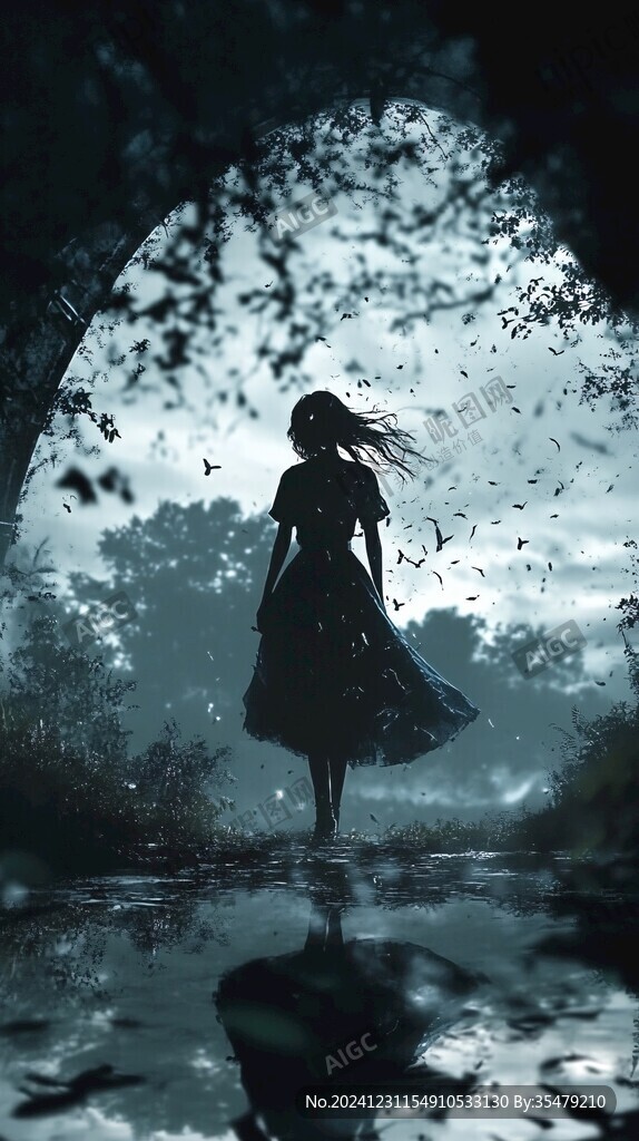 夢(mèng)幻唯美藍(lán)色系少女