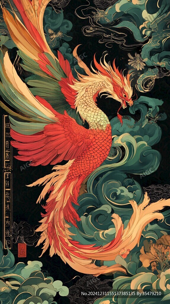 鳳凰包裝插畫