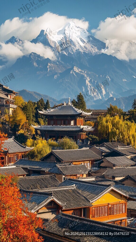 古城雪山