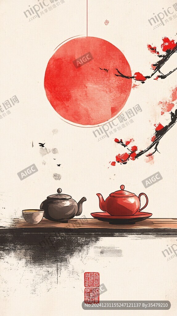 茶壺茶杯賞月